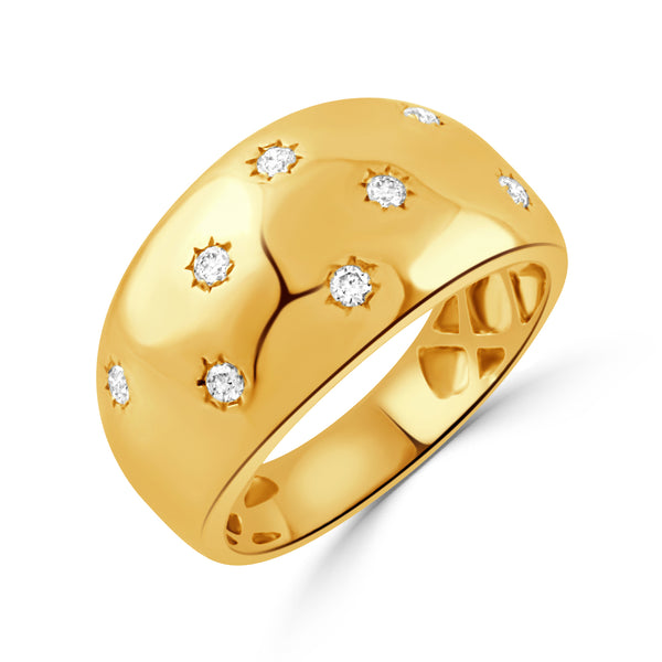 18K Yellow Gold 0.15ctw Diamond Ring