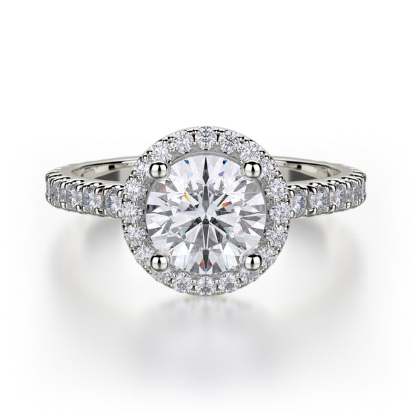 0.48ctw Diamond Halo Engagement Ring