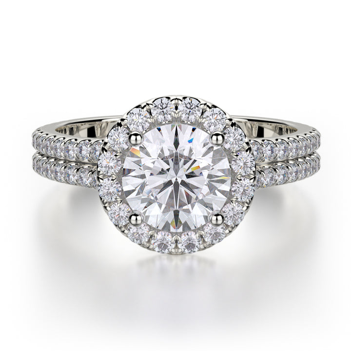 0.45ctw Diamond Halo Engagement Ring