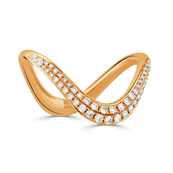 18K Rose Gold Diamond Fashion Ring