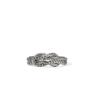 silver rope ring on a white background