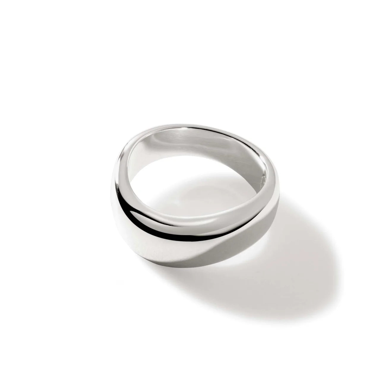 Silver ring on a white background