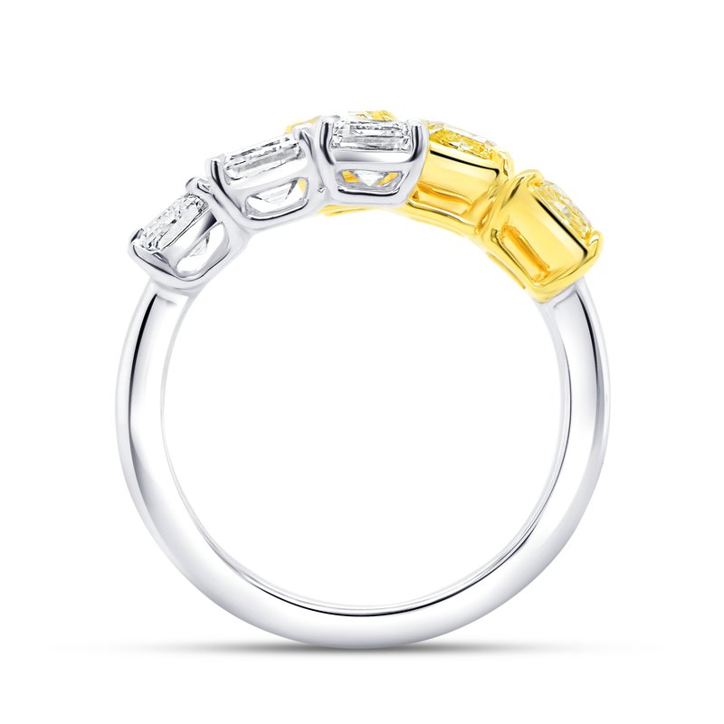 3.90ctw White and Yellow Diamond Bypass Ring