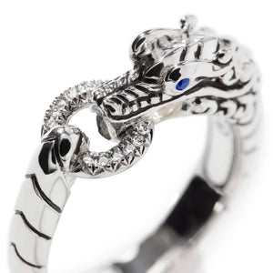 0.04ctw Diamond Blue Sapphire Naga Ring