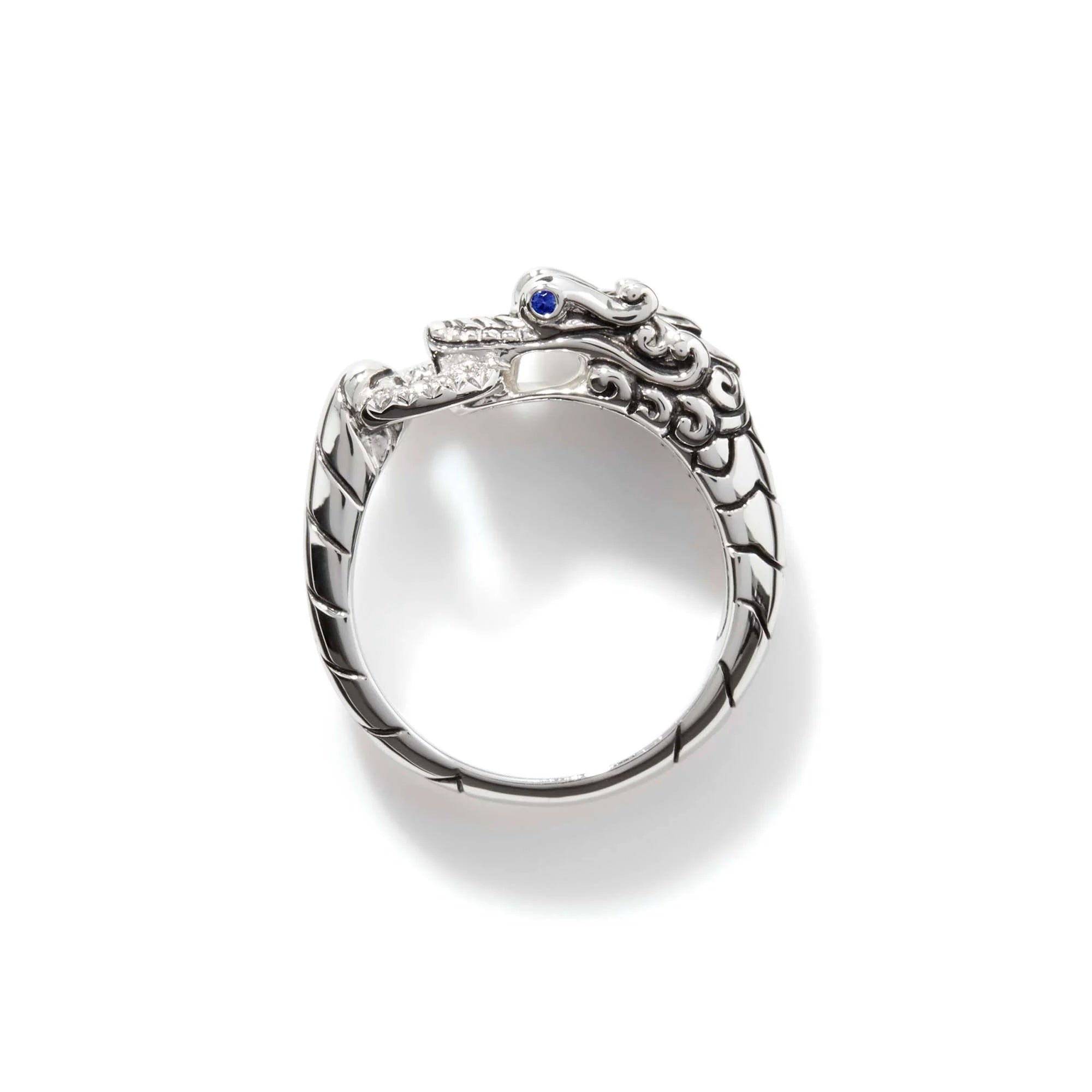 0.04ctw Diamond Blue Sapphire Naga Ring