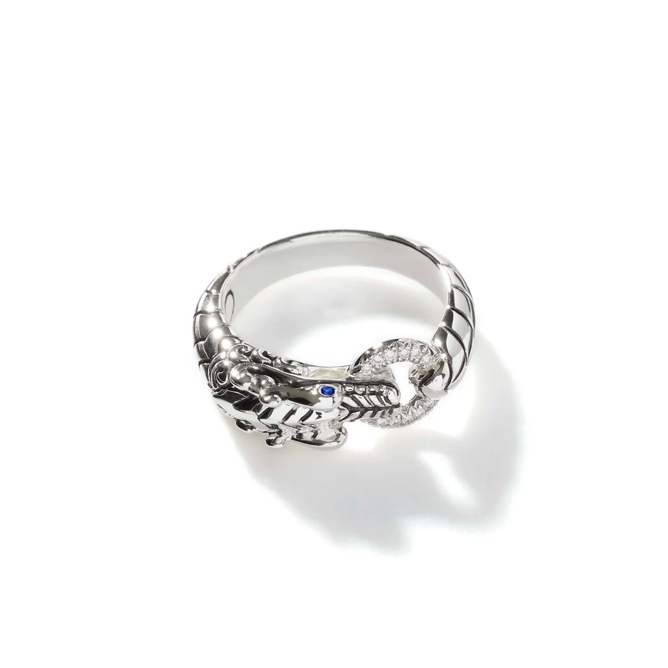 0.04ctw Diamond Blue Sapphire Naga Ring