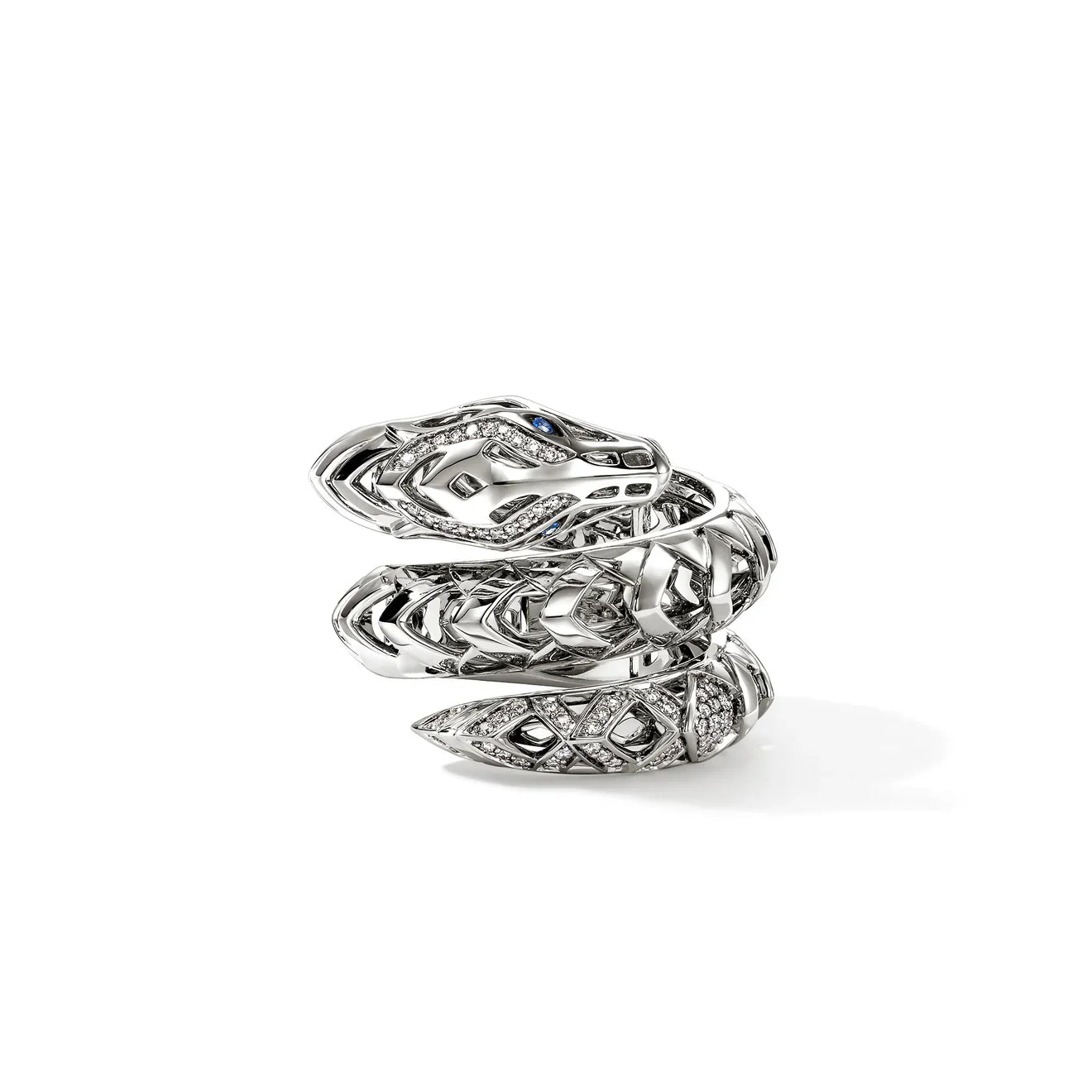 Sterling Silver Blue Sapphire Naga Ring