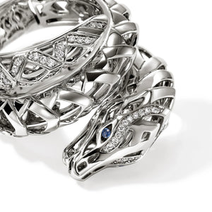 Sterling Silver Blue Sapphire Naga Ring