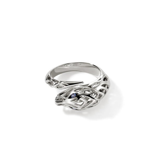 Sterling Silver Blue Sapphire Naga Ring