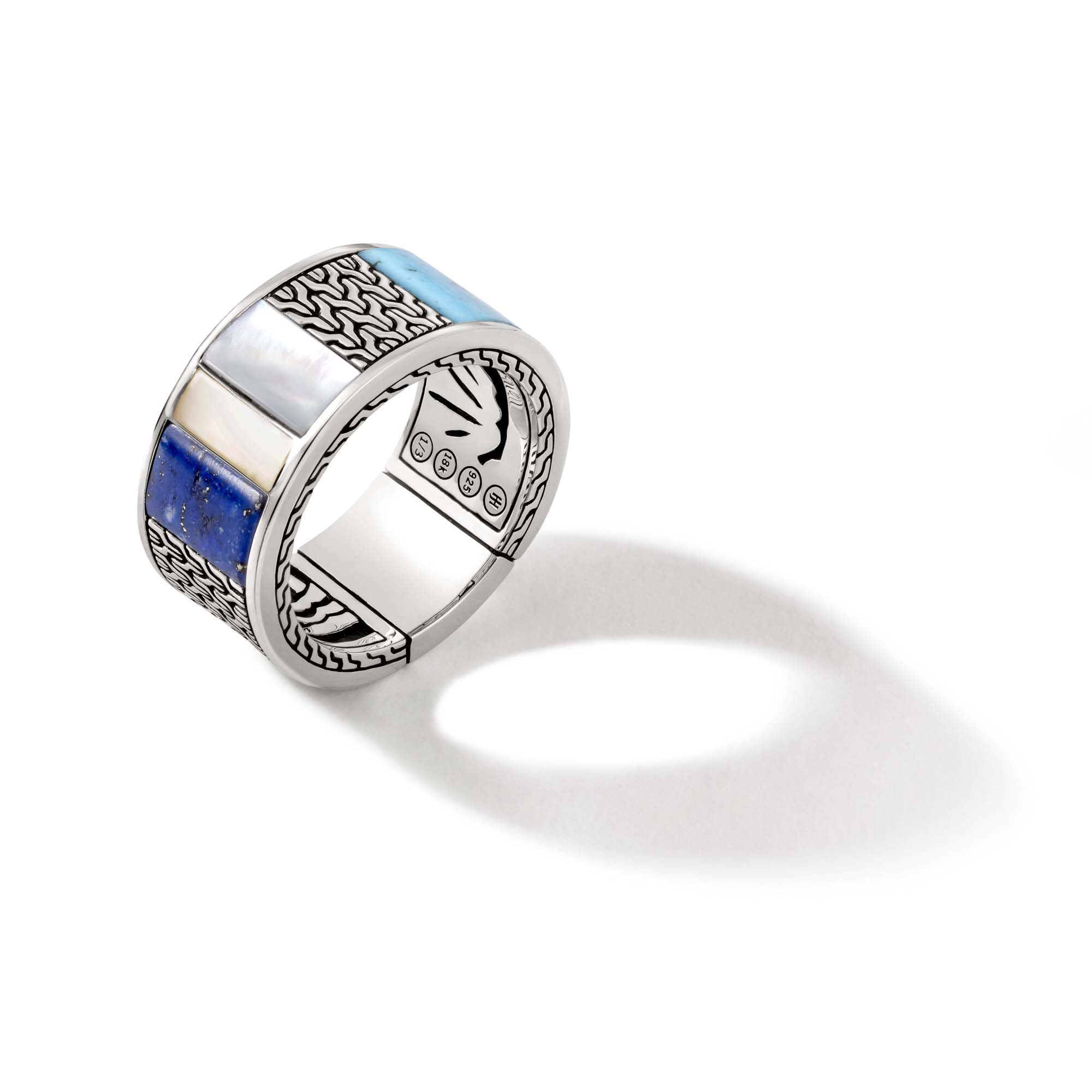 Carved Chain Inlay Band Ring