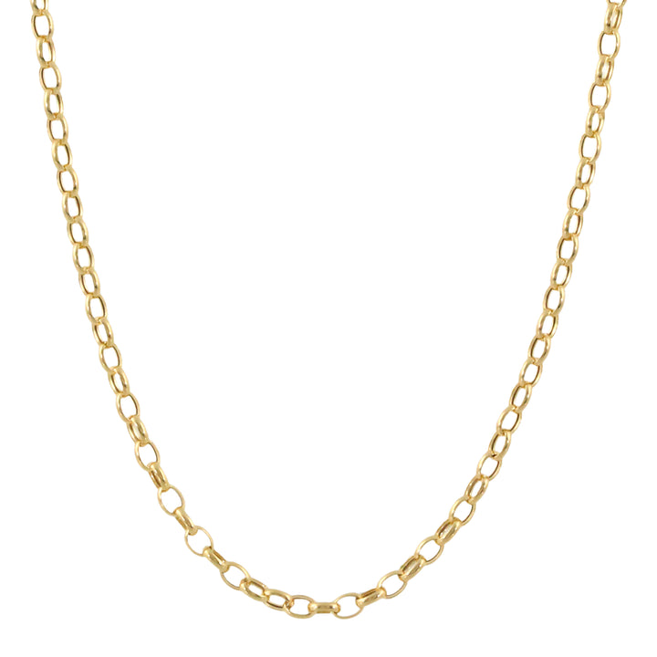 18K yellow gold small rolo 18", links measure 3mm each