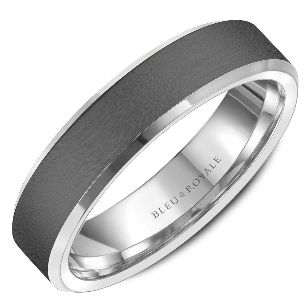14K White Gold With Brushed Tantalum