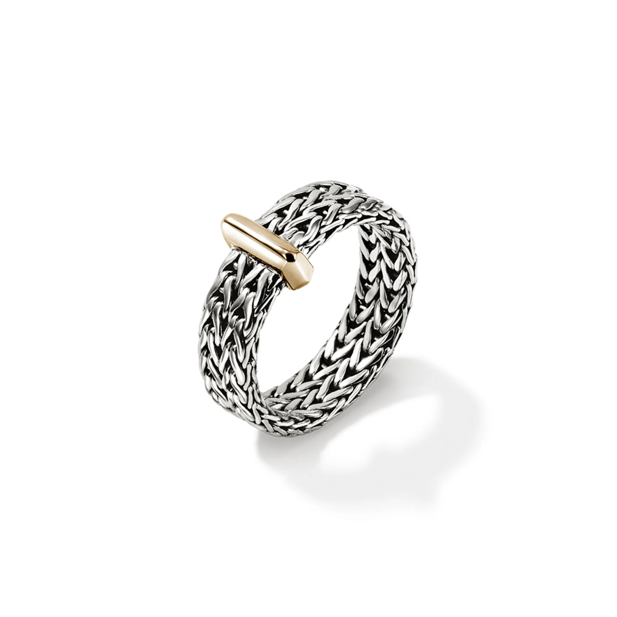 Sterling Silver and 14K yellow gold Icon Link Bar Ring
