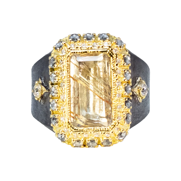 Rectangle Quartz Signet Ring