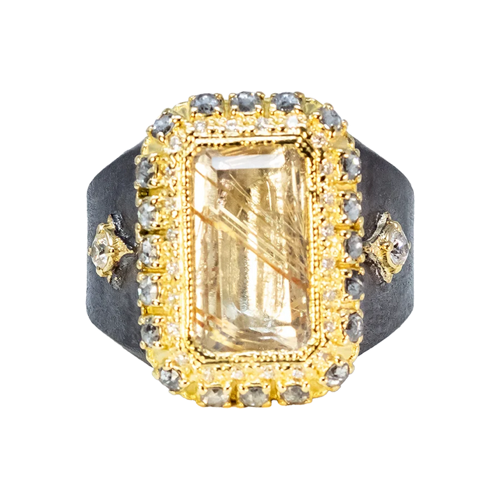 Rectangle Quartz Signet Ring