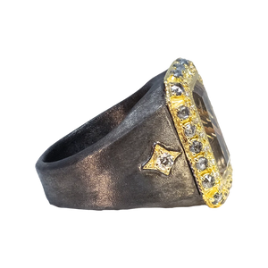 Rectangle Quartz Signet Ring