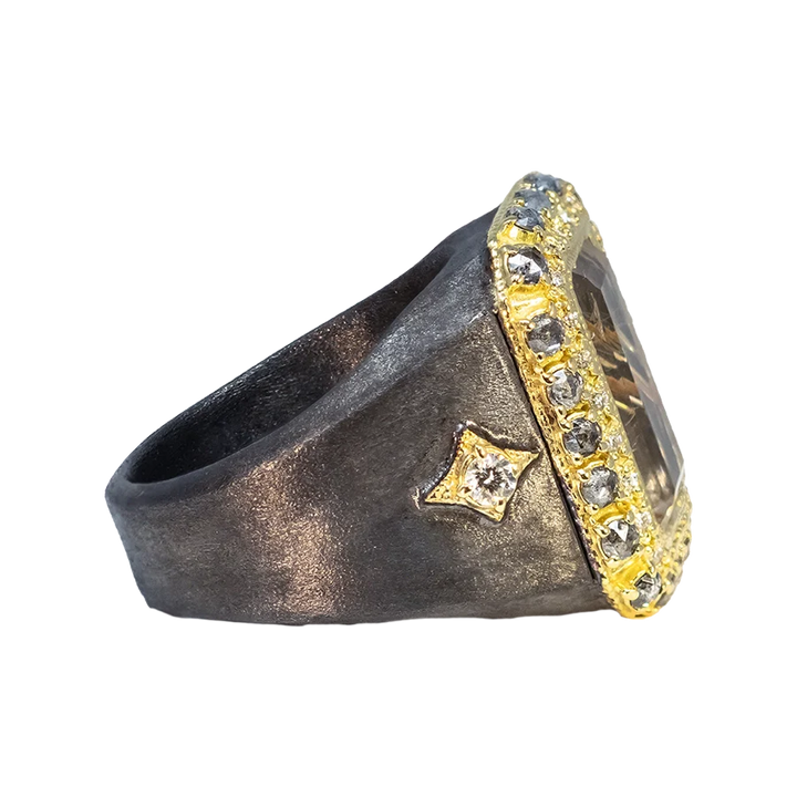 Rectangle Quartz Signet Ring