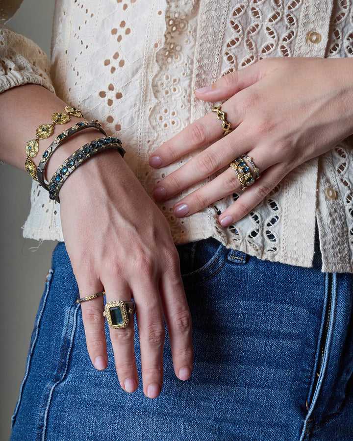 Gold & Sterling Silver London Blue Topaz Ring