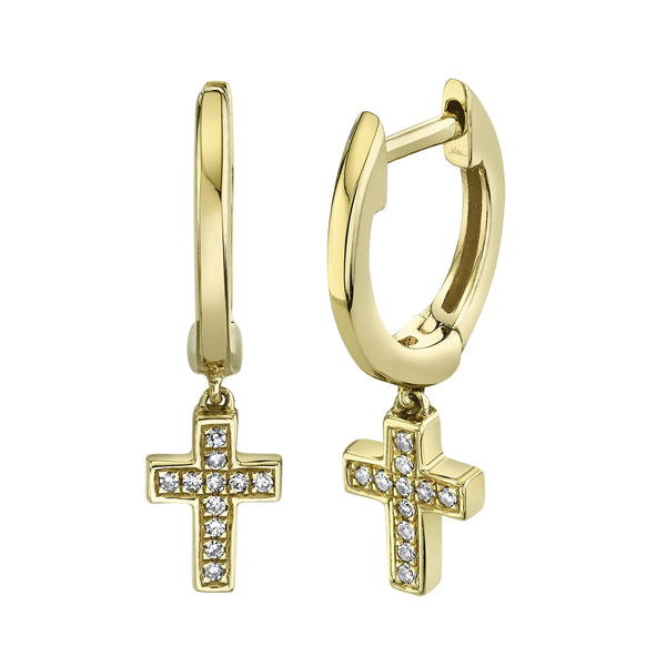 0.04ctw Diamond Cross Huggie Earring