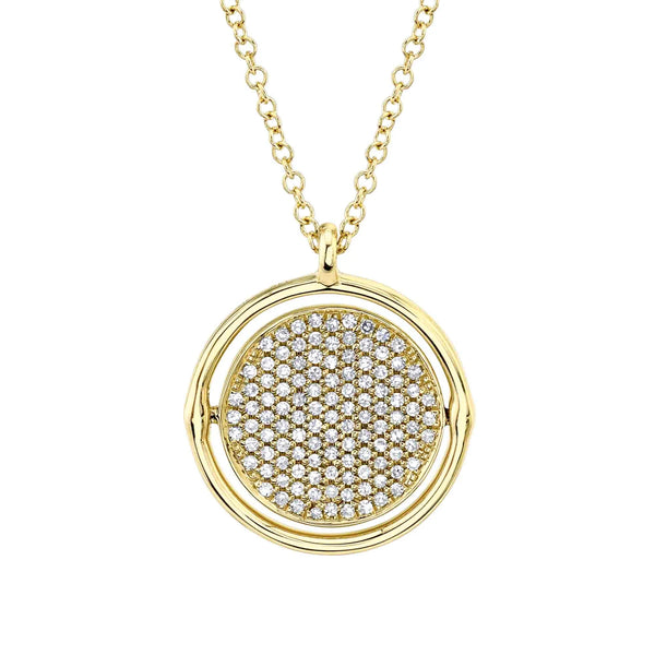 0.19ctw Diamond Pave Circle Necklace