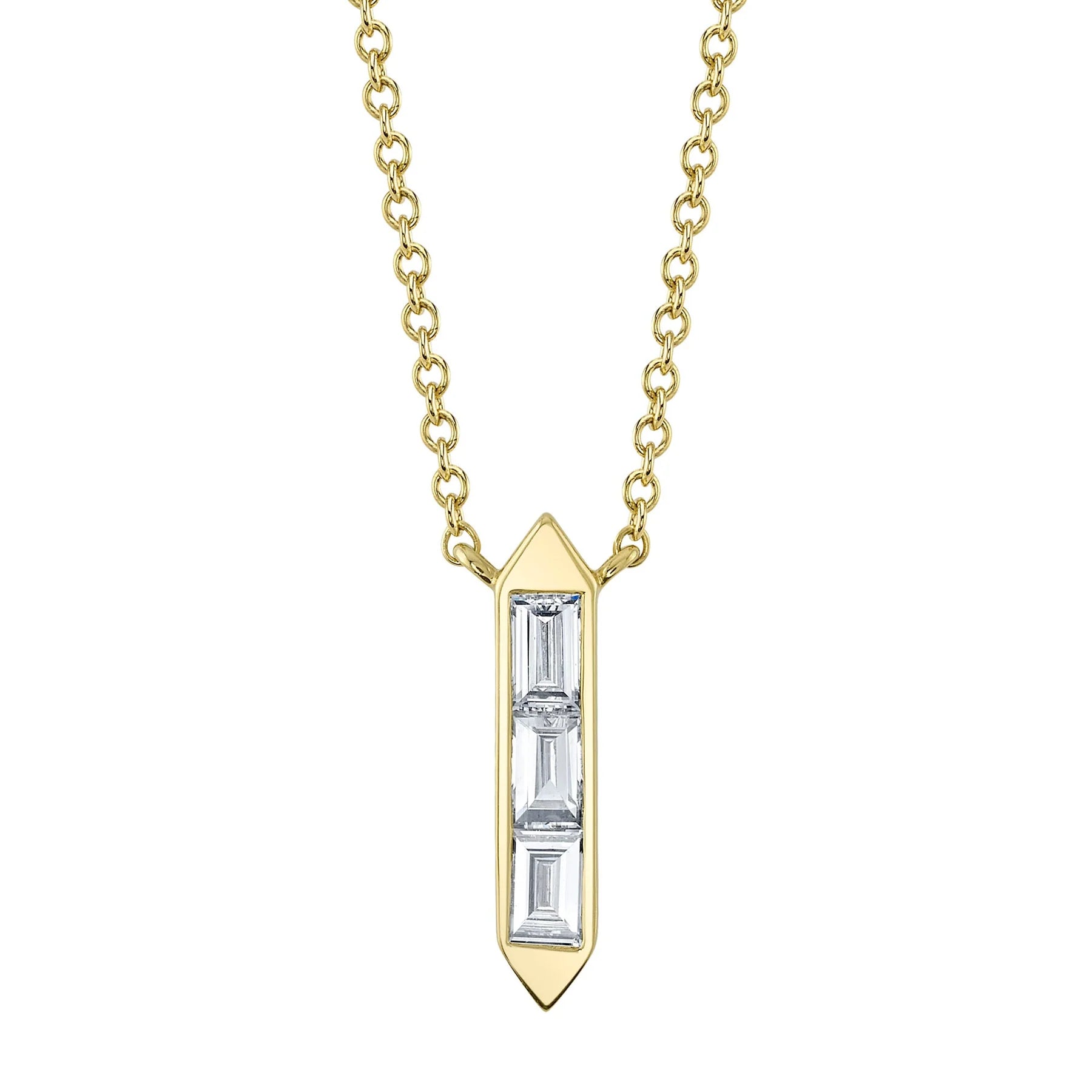0.18ctw Diamond Baguette Necklace