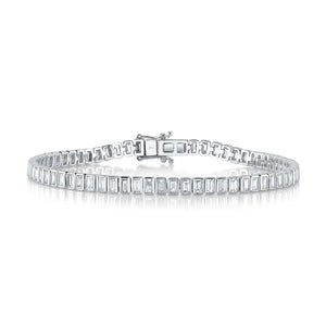 3.57ctw Diamond Baguette Bezel Tennis Bracelet