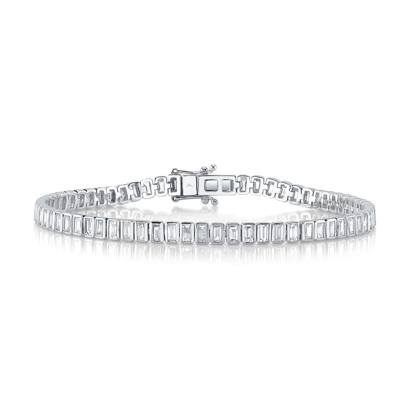3.57ctw Diamond Baguette Bezel Tennis Bracelet