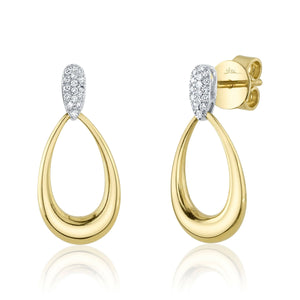 0.07ctw Diamond Teardrop Dangle Earring
