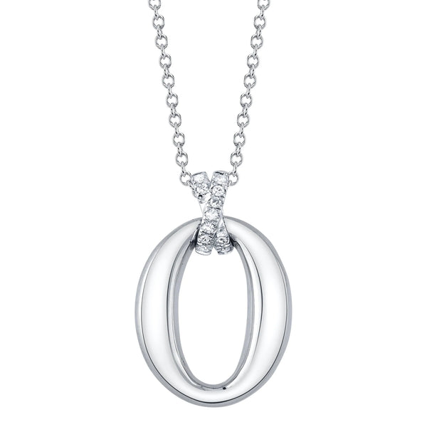 0.04ctw Diamond Oval Necklace