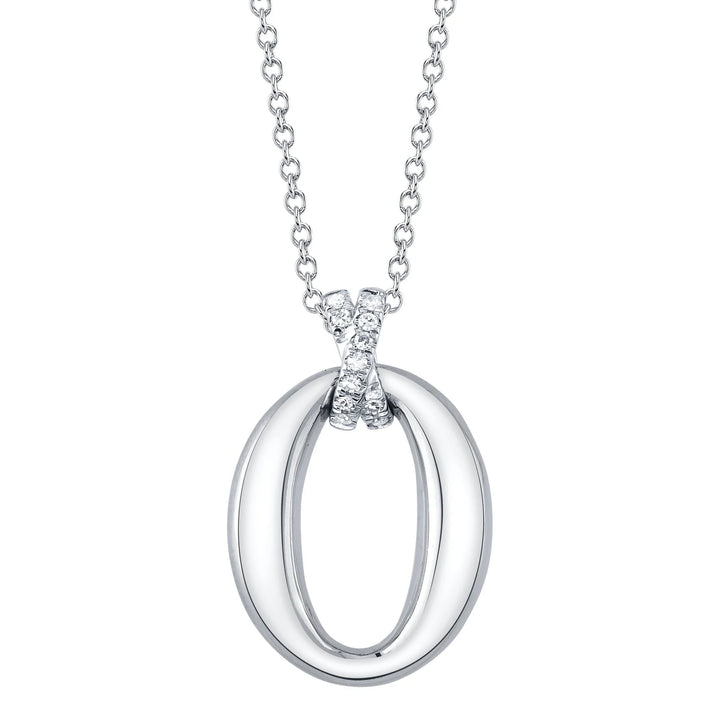 0.04ctw Diamond Oval Necklace