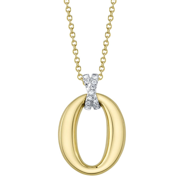 0.04ctw Diamond Oval Necklace