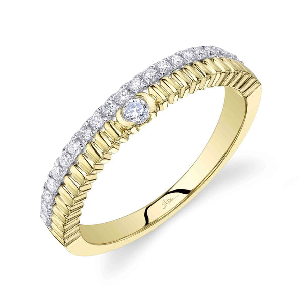0.23ctw Diamond Ribbed Ring