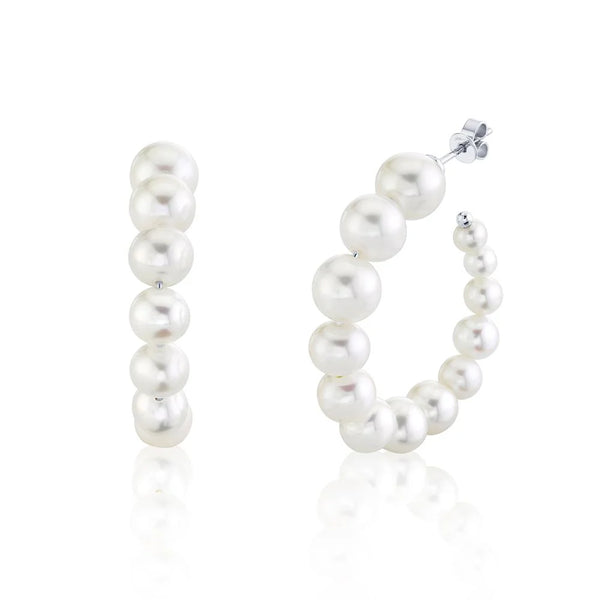 Cultured Pearl Hoop Earring