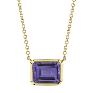 1.40ctw Amethyst Bezel Necklace