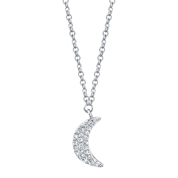 0.06ctw Diamond Crescent Moon Necklace
