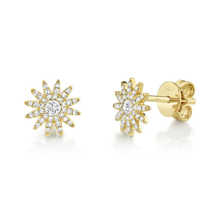 0.24ctw Diamond Starburst Stud Earring