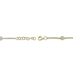 0.88ctw Diamond Station Bracelet