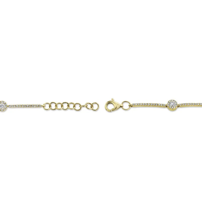 0.88ctw Diamond Station Bracelet
