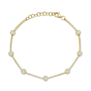 0.88ctw Diamond Station Bracelet