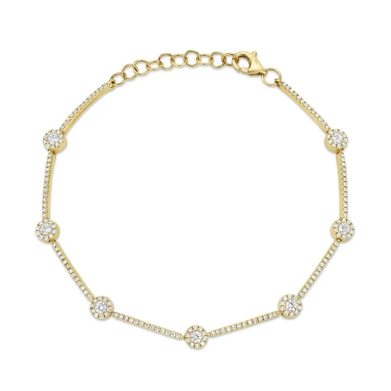 0.88ctw Diamond Station Bracelet