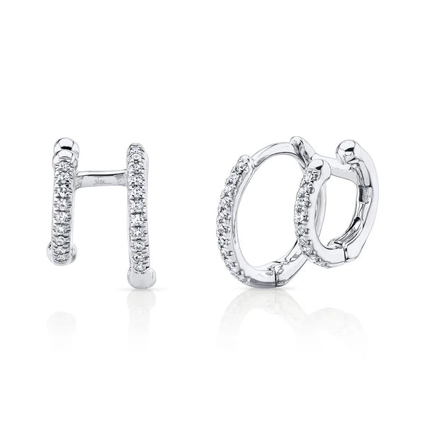 0.12ctw Diamond Double Huggie Earring