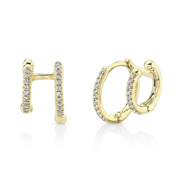 0.12ctw Diamond Double Huggie Earring