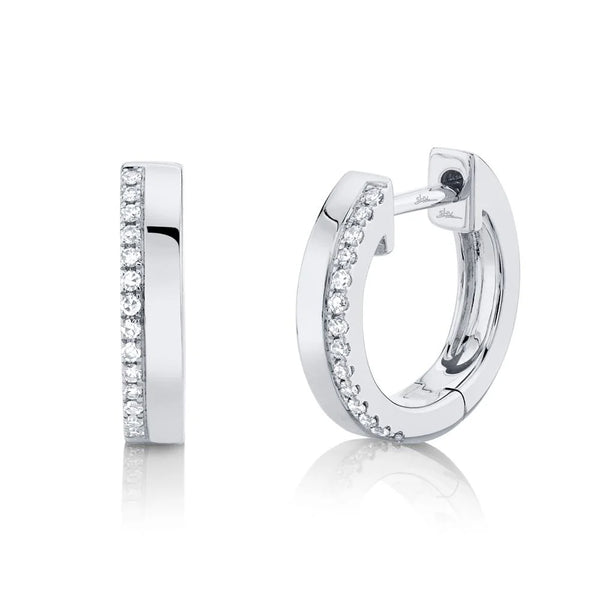 0.08ctw White Gold Diamond Huggie Earring