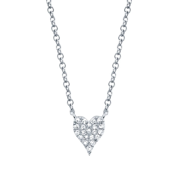 Shy Creation 0.05CTW Diamond 14K White Gold Necklace