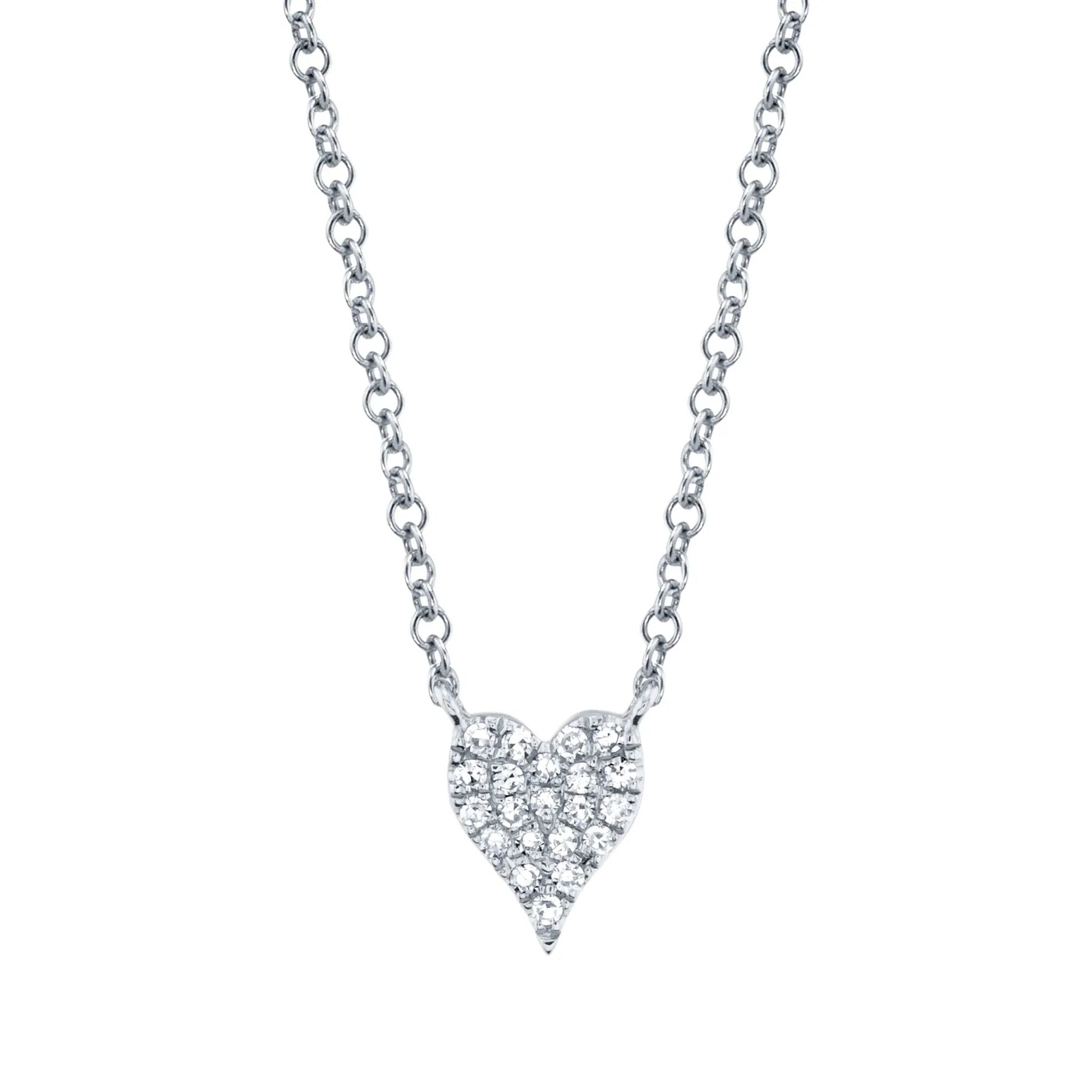 Shy Creation 0.05CTW Diamond 14K White Gold Necklace