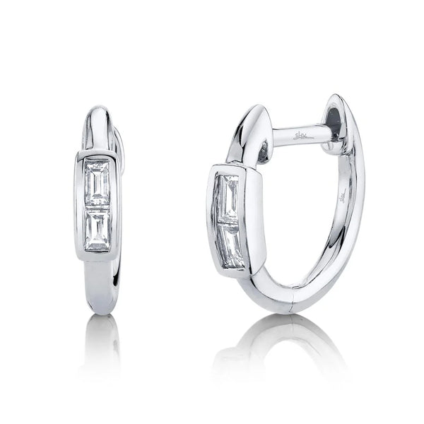 0.10ctw Diamond Baguette Huggie Earring