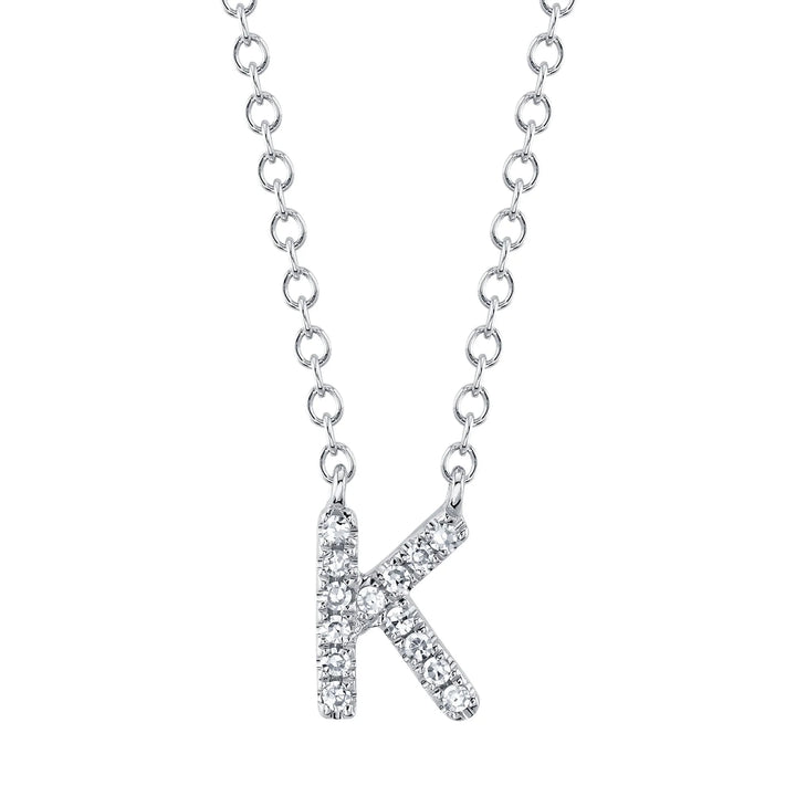 0.04ctw Diamond Necklace - Initial K