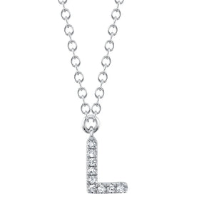 0.03ctw Diamond Necklace - Initial L