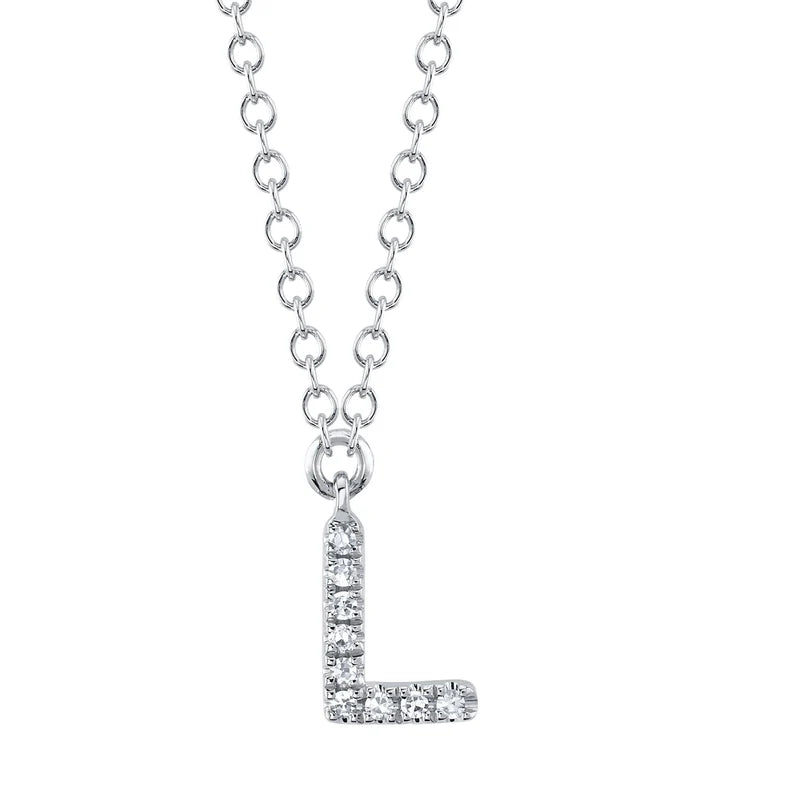 0.03ctw Diamond Necklace - Initial L