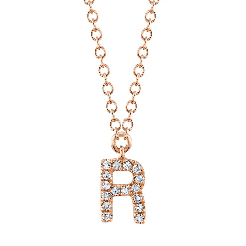 0.05ctw Diamond Necklace - Initial R